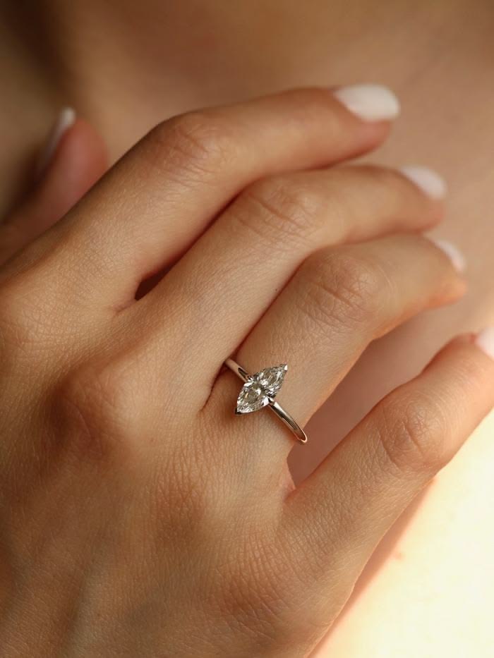 1CT Marquise Solitaire Diamond Ring (ARJS3950)