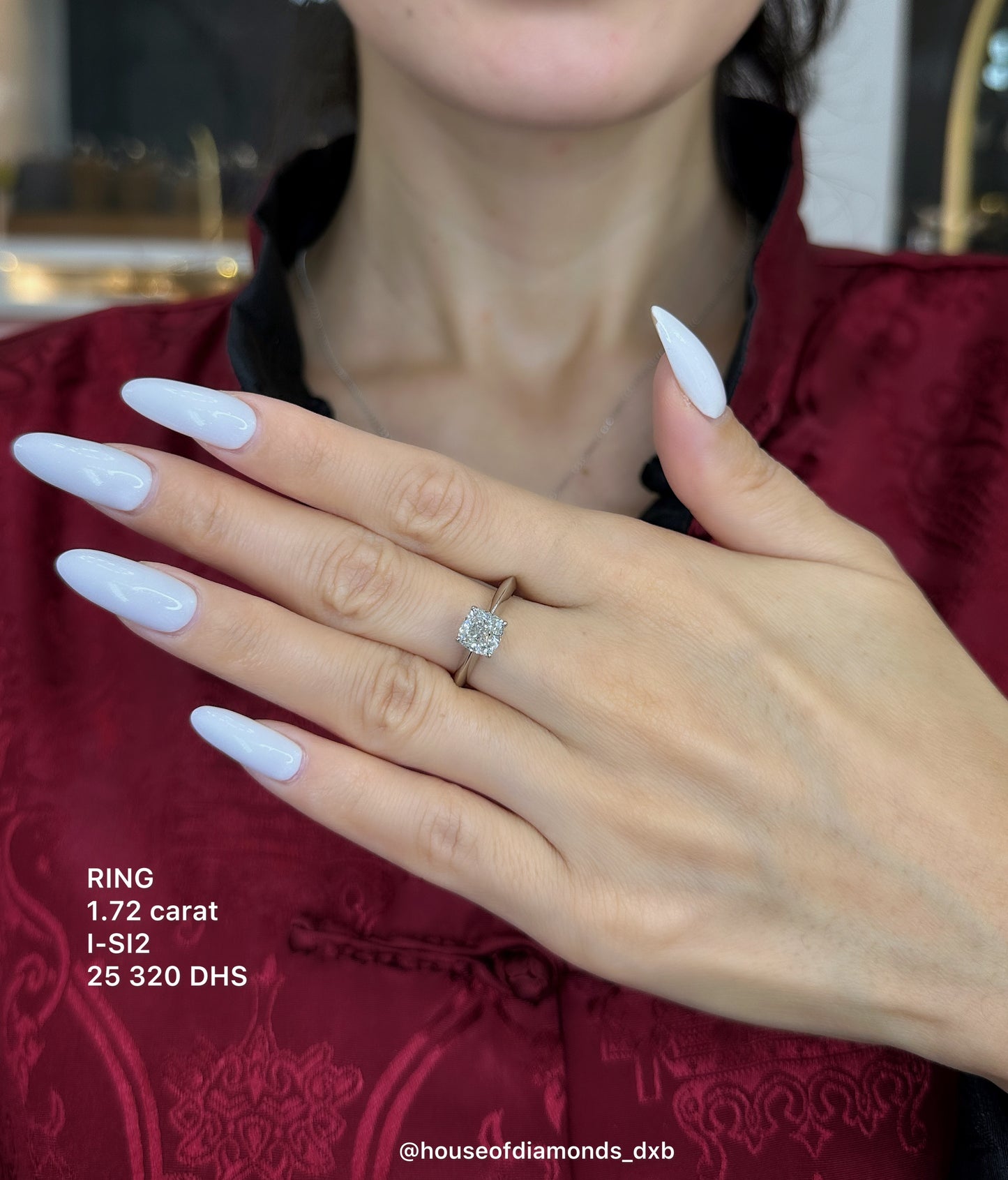 1.7CT Cushion Diamond Ring (ARJS2096)