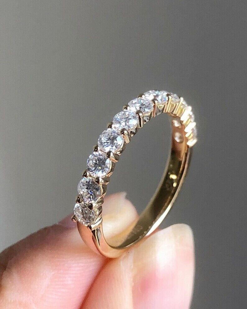 Round Half Eternity Band in Yellow Gold (ARJS3442)