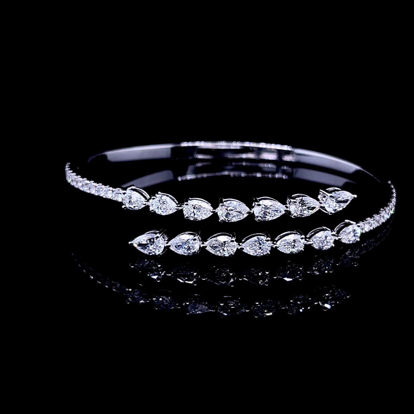 TWO ROW PEAR SHAPE BANGLE