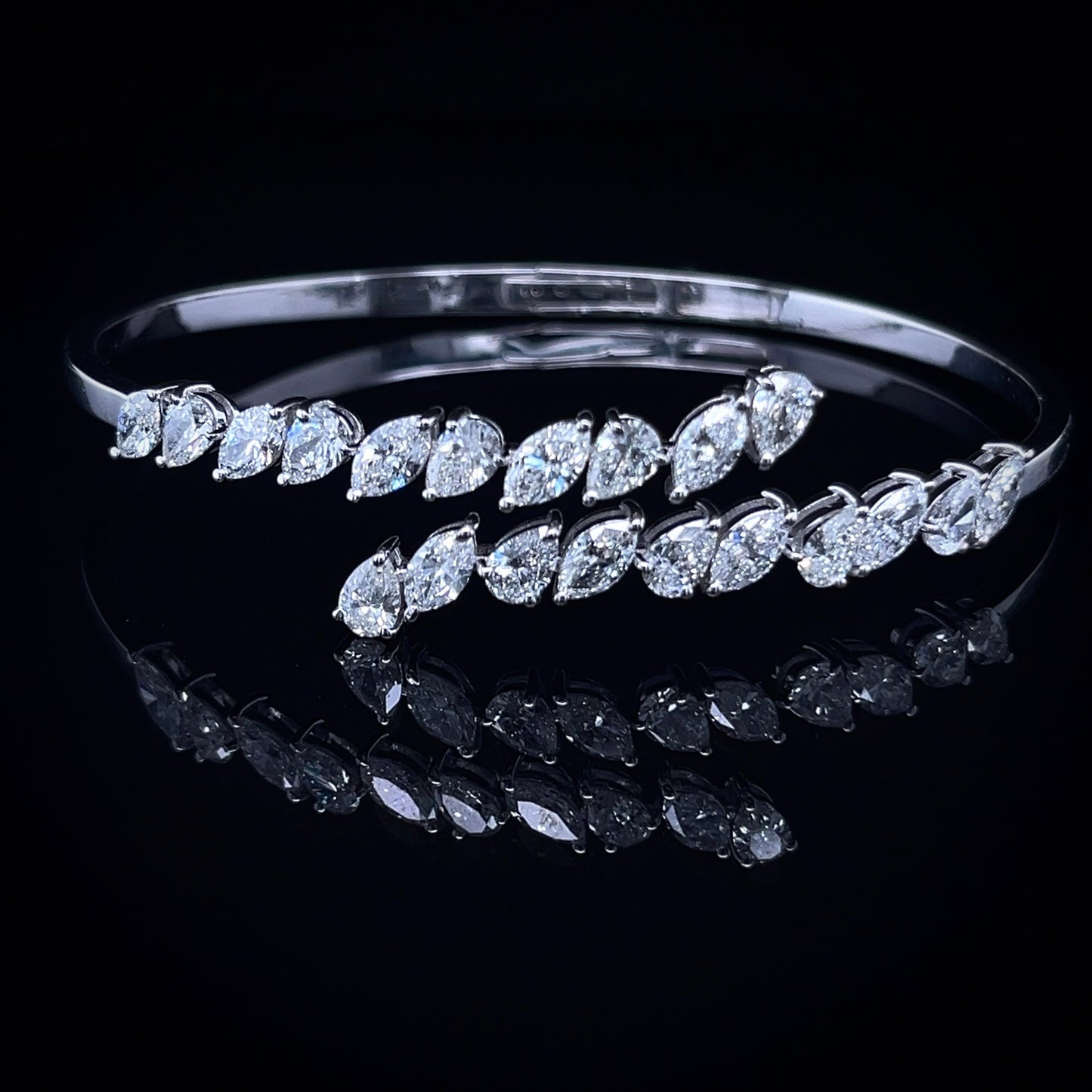 2 ROW MIX PEAR AND MARQUISE BANGLE