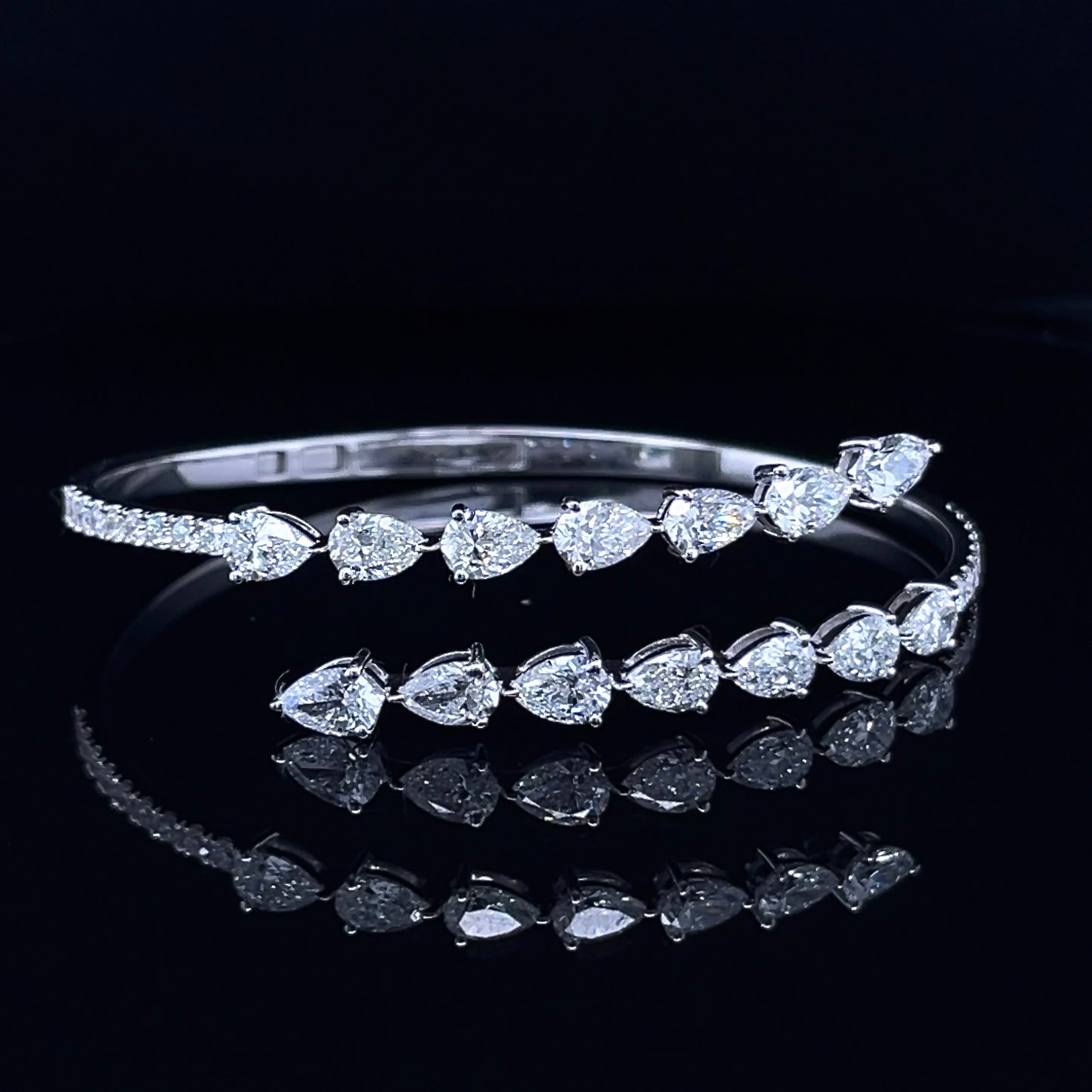 2 ROW PEAR SHAPE BANGLE