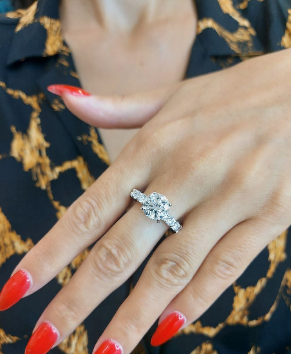 3CT Round Diamond Ring (ARJS2288)