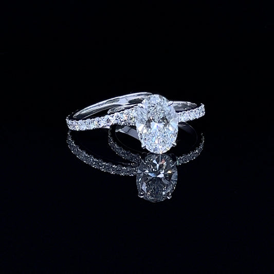 3 Carat Oval Twin Band