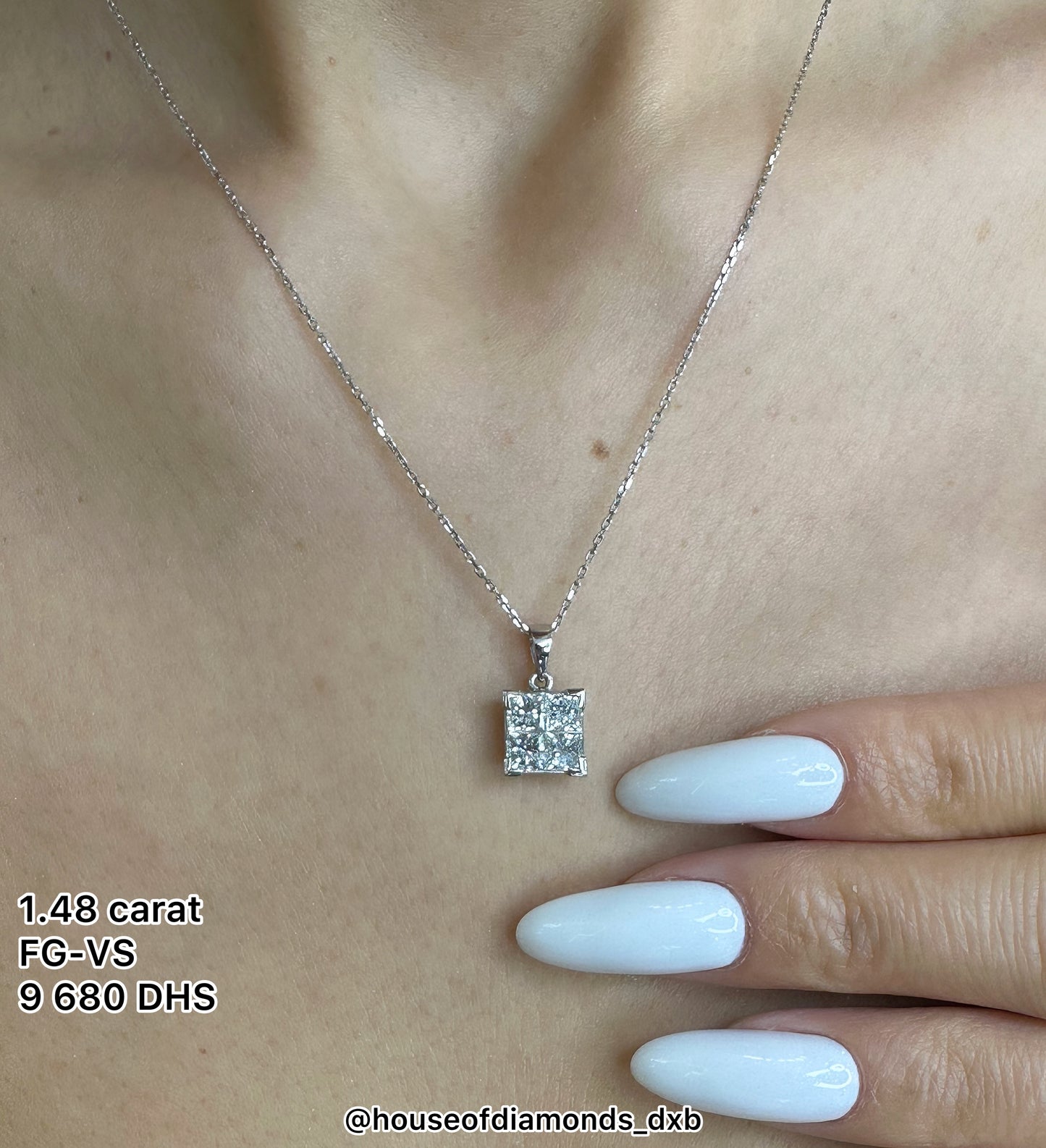 40PT PRINCESS DIAMOND PENDANT(ARJ1005)