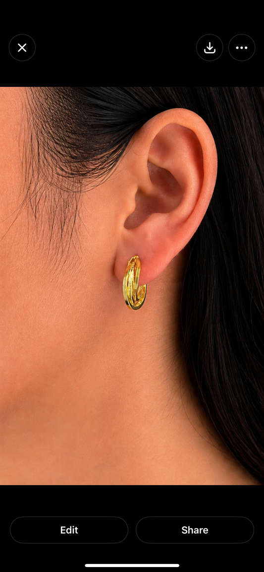 18K Gold Hoops – Modern Statement Earrings (GJEW278)