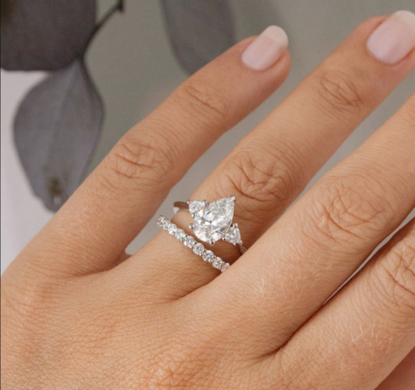 1CT PEAR TRIOLOGY RING