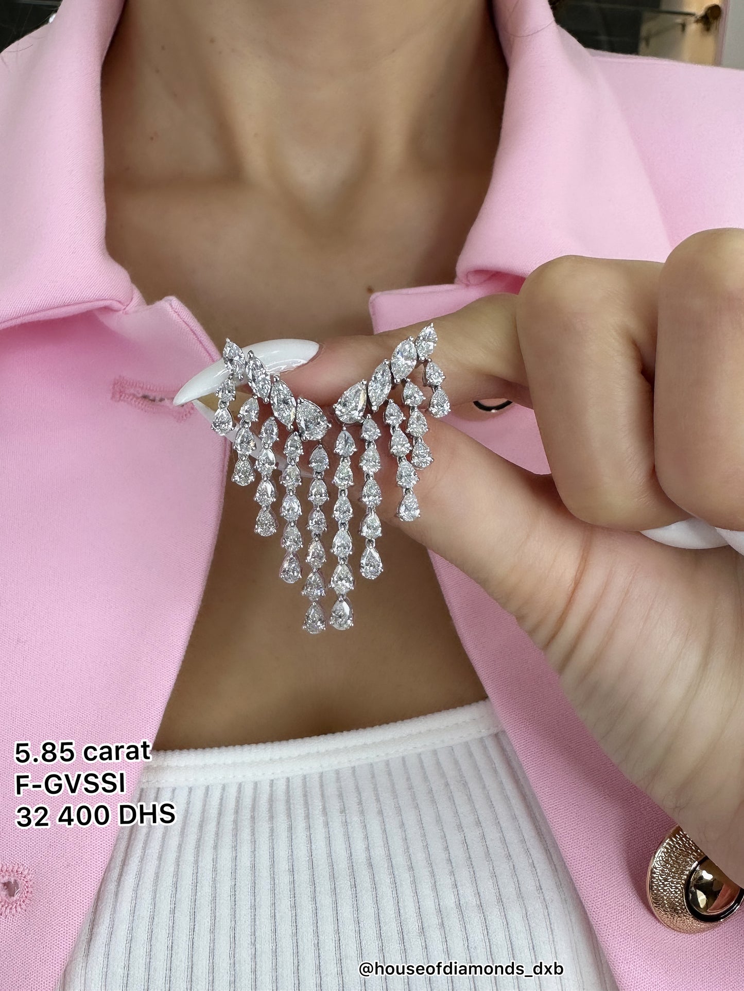 5 Line Pear Earring (ARJS2478)