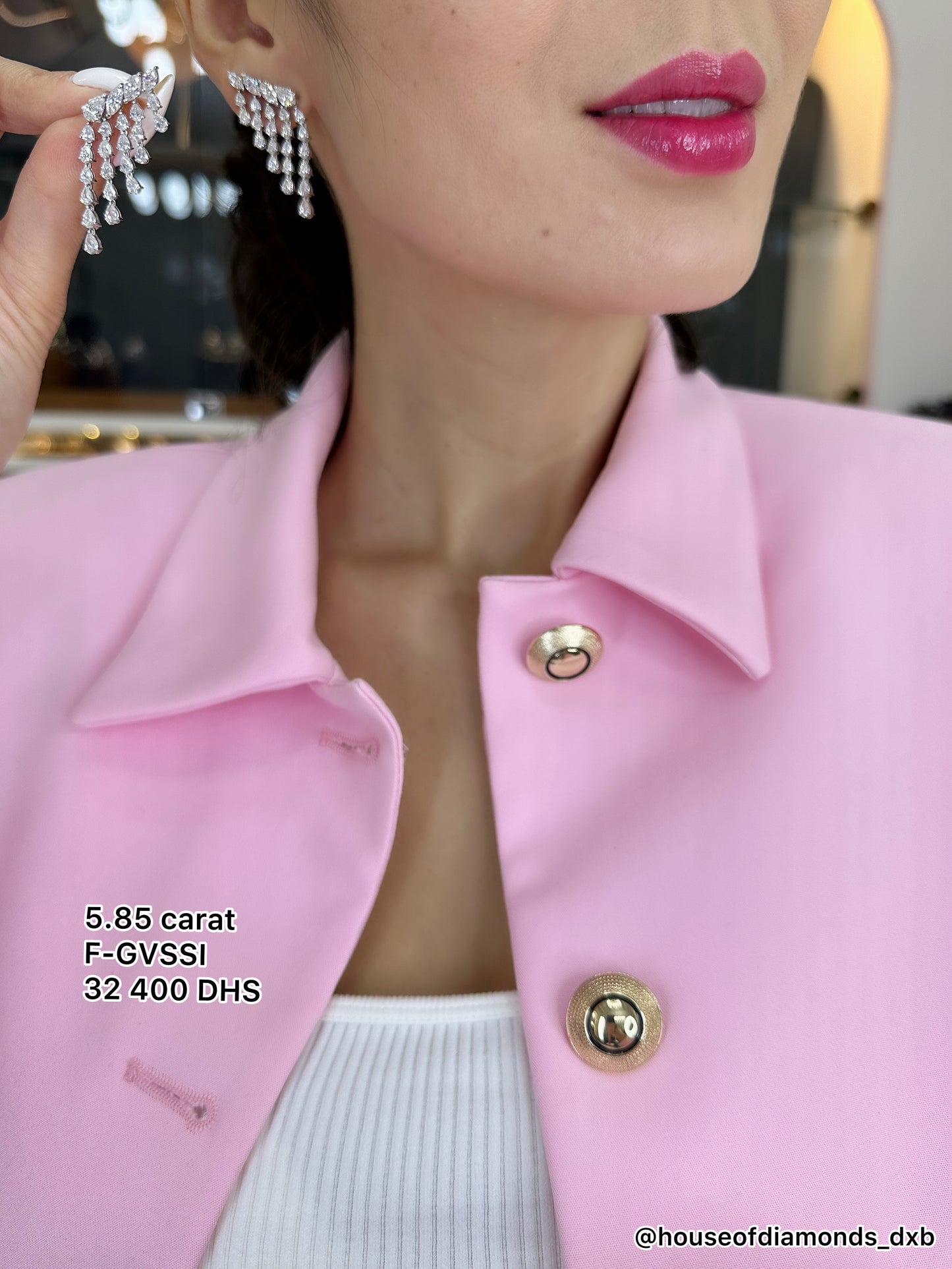 5 Line Pear Earring (ARJS2478)