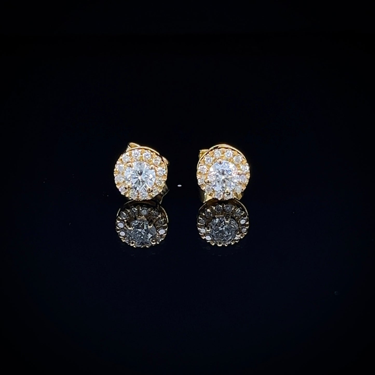 Halo Round Diamond Stud Earring ARJS-2513