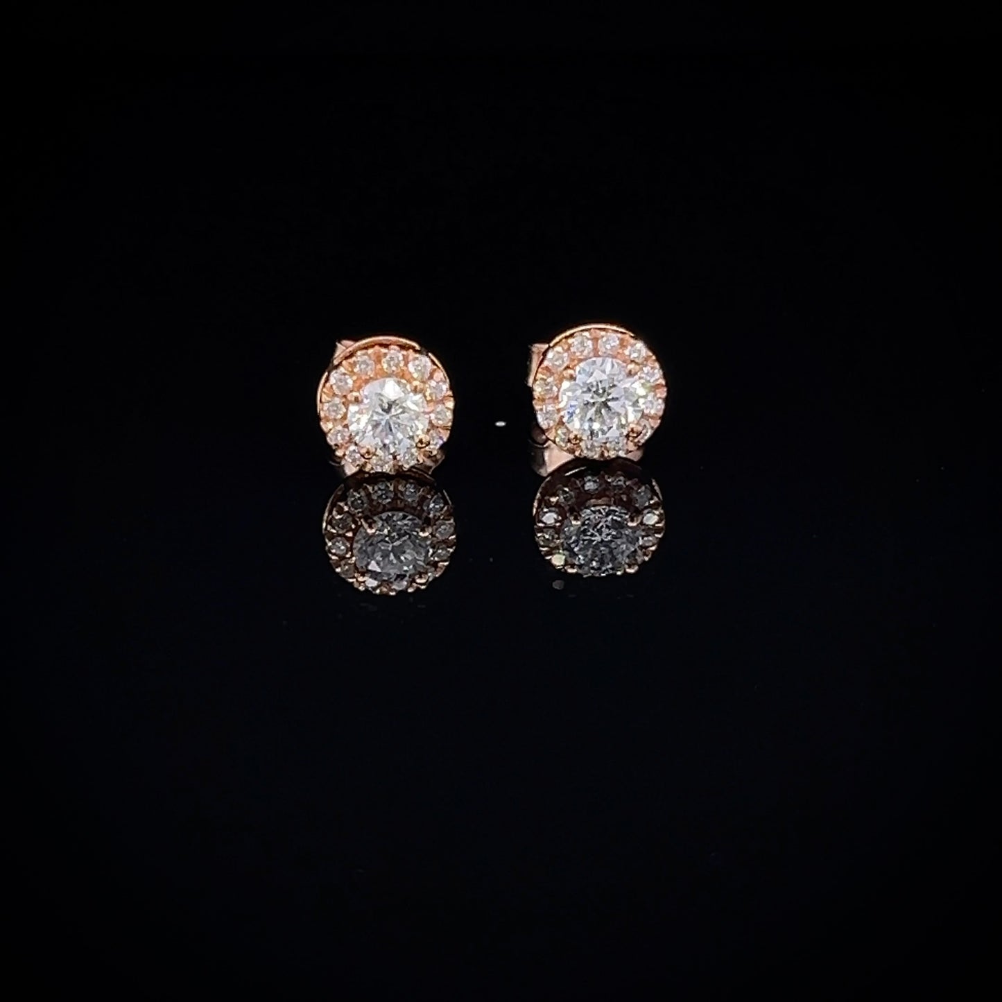 Halo Round Diamond Stud Earring(ARJS-2514)