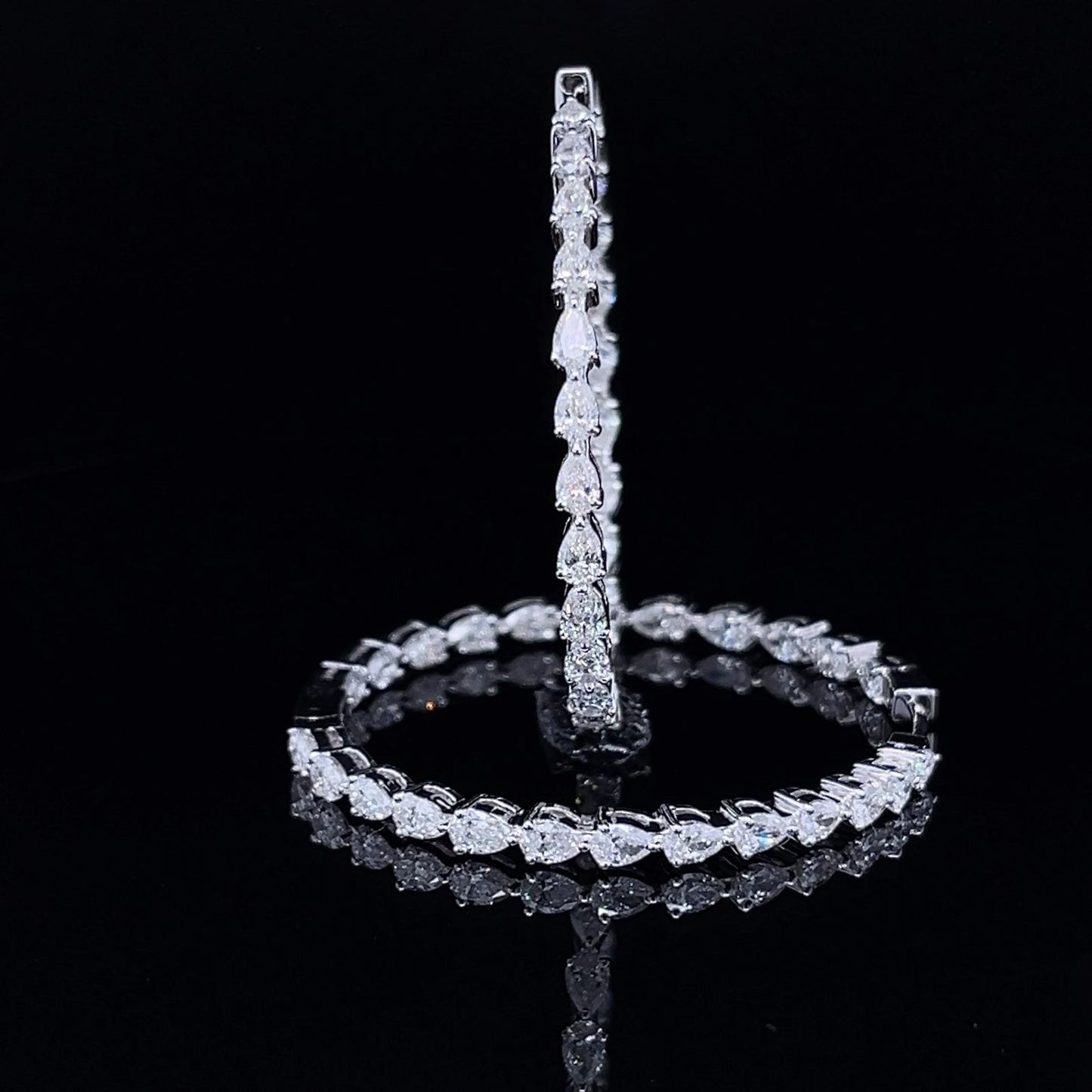 0.10 EACH PEAR DIAMOND HOOPS EARRING