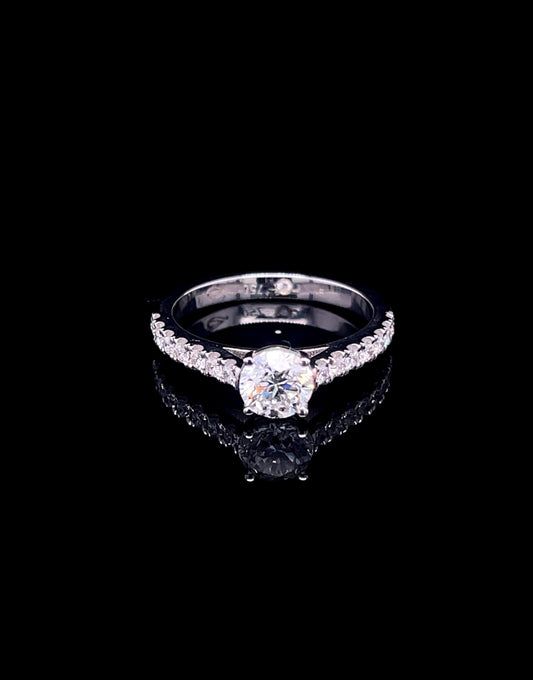 Round with Side Diamonds Ring (ARJS2604)