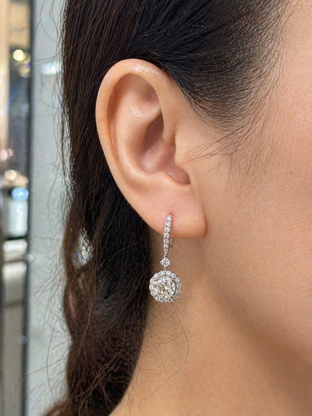 1.15CT Each Round Dangling Earrings (ARJS2172)