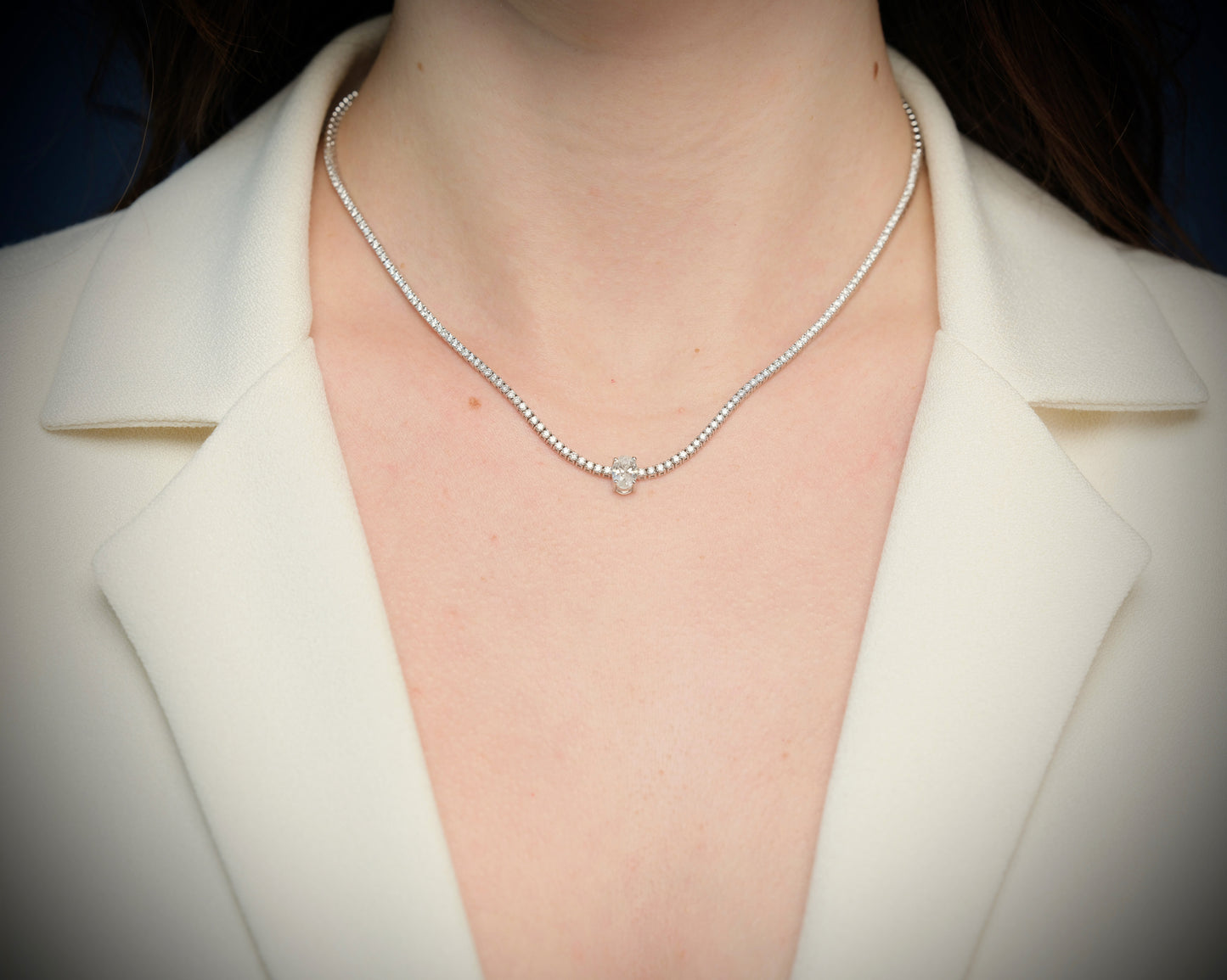 80PT OVAL DIAMOND CHOKER