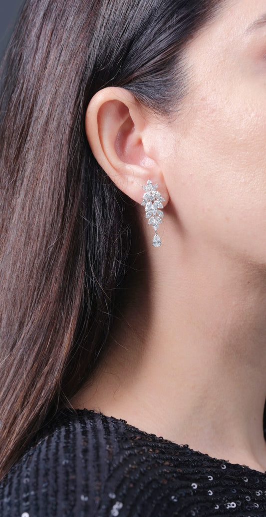 PEAR & MARQUISE DIAMOND EARRING (ARJS3444)