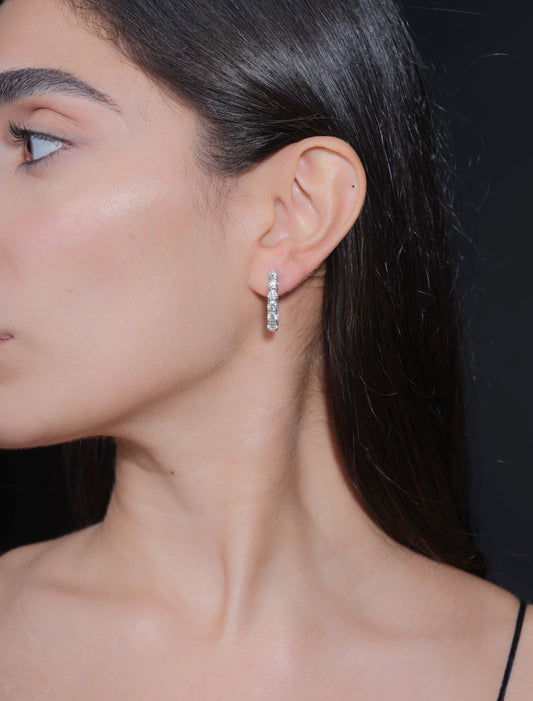 Round Diamond hoop Earrings (ARJS3535)