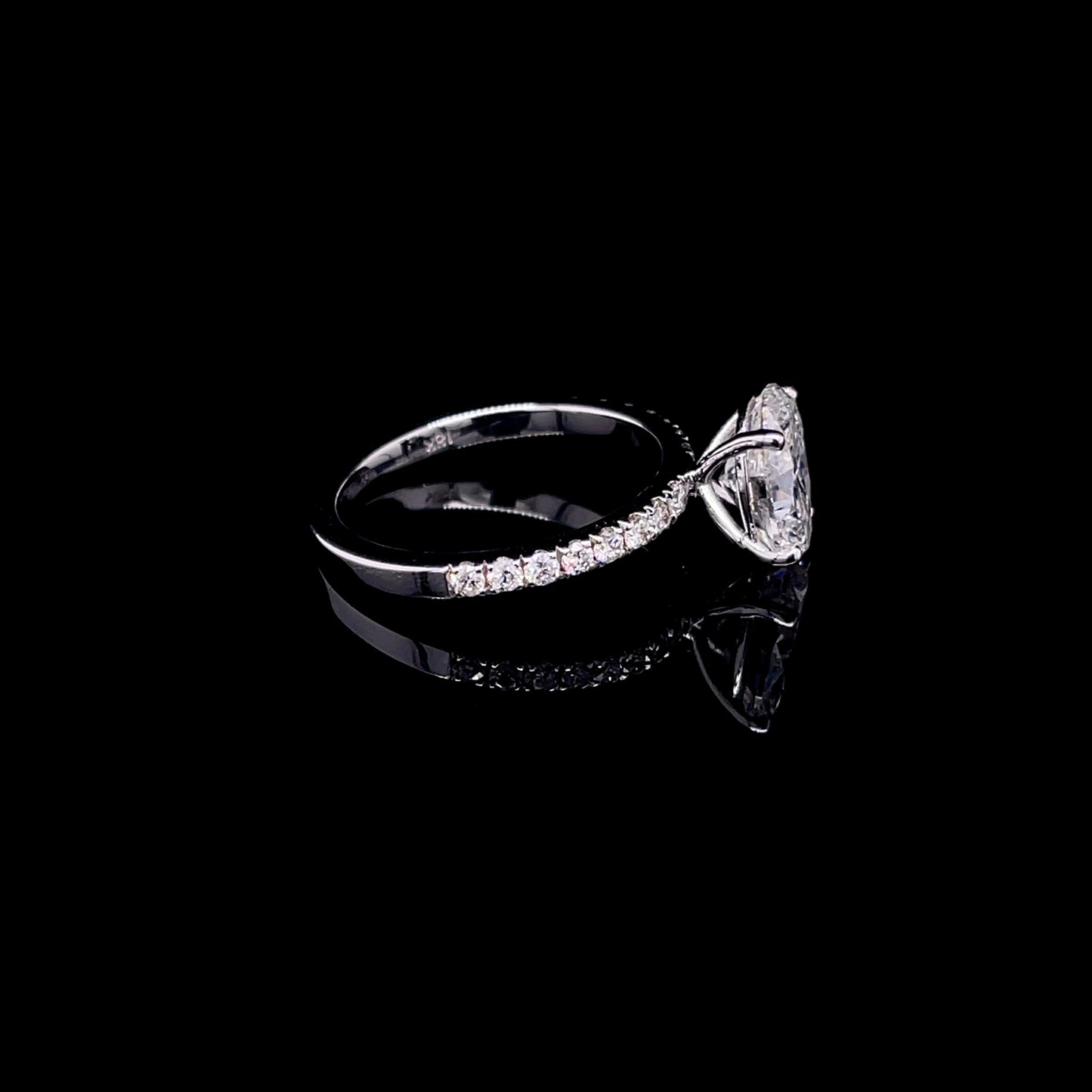 2CT Oval with Side Diamond Ring (ARJS3980)