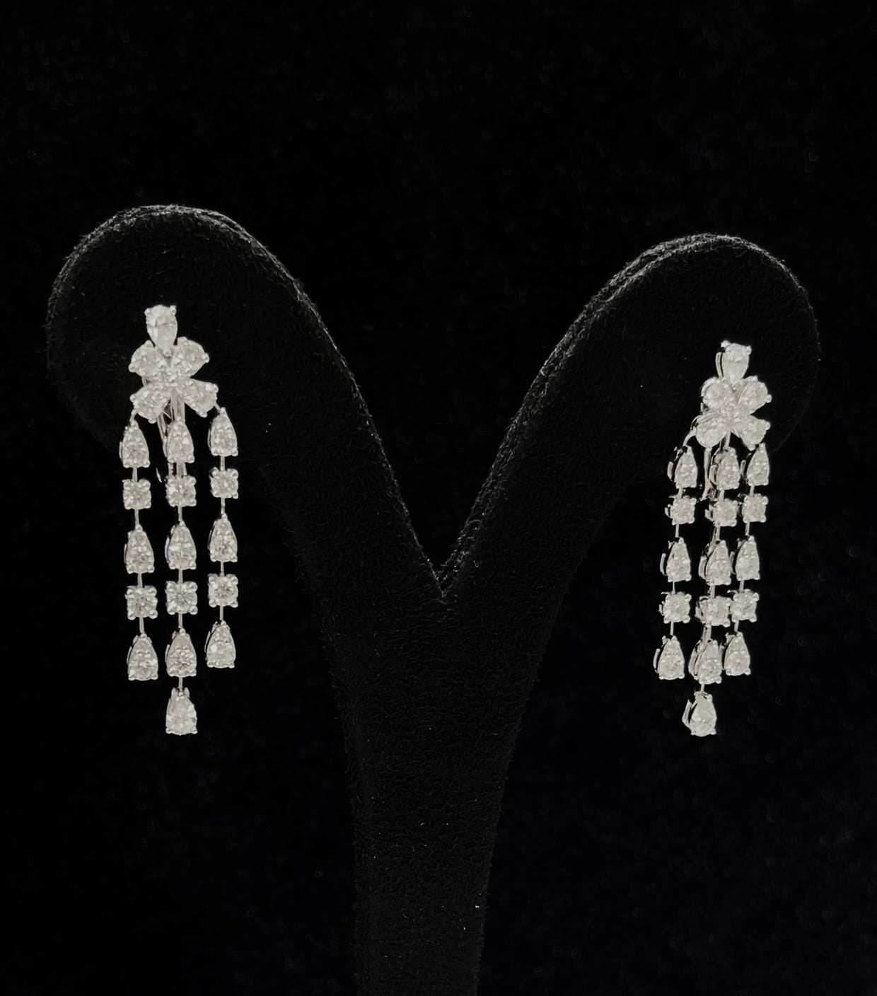 3 Line Dangling Diamond Earrings (ARJS2765)