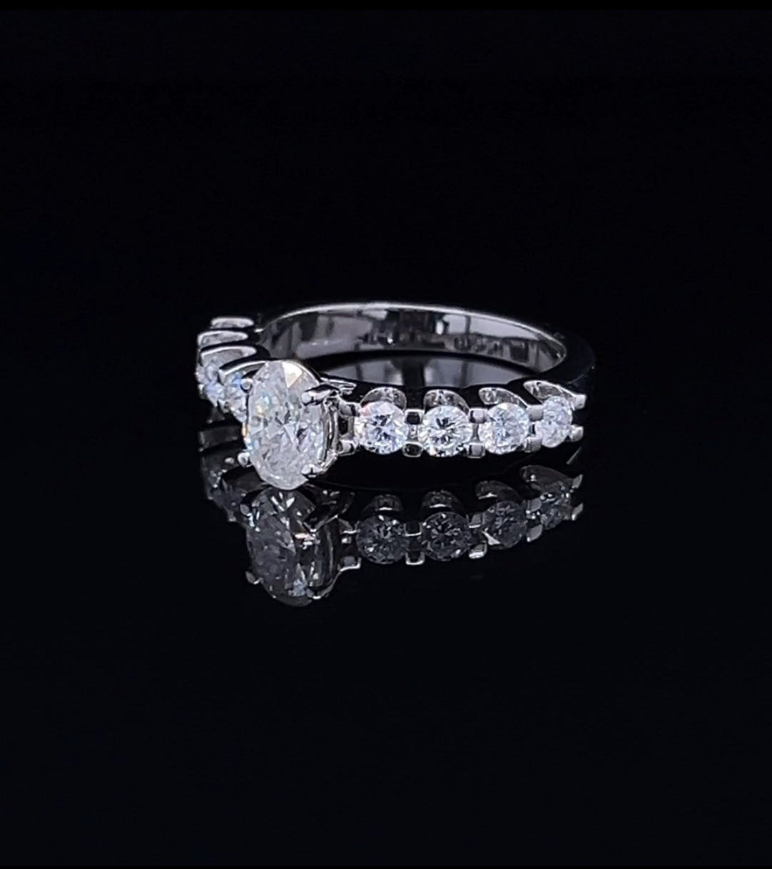 Oval with Round Side Diamond Ring ( (ARJS2533)