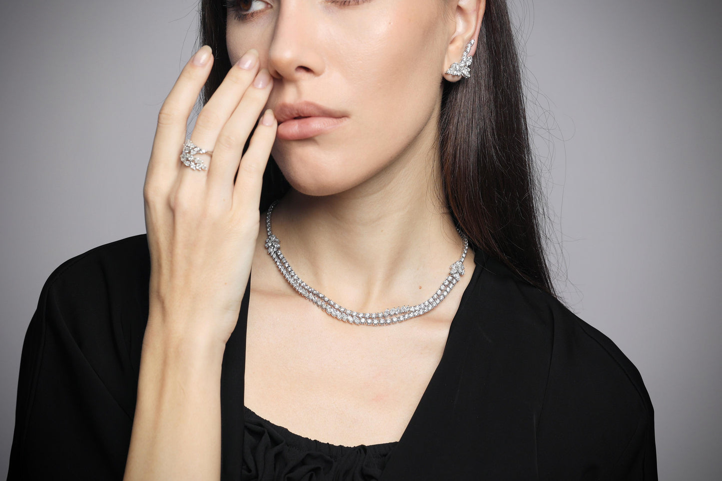 ROUND & MARQUISE DIAMOND EARRING
