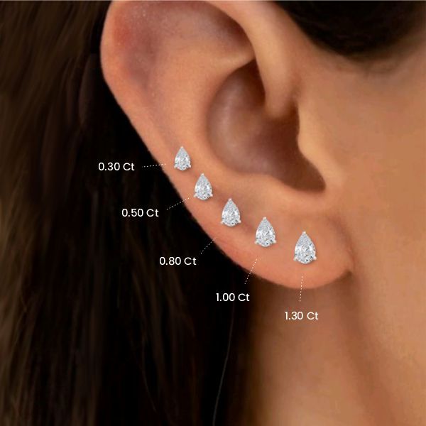 0.50 CARAT Pear Stud Earring (ARJS2328)