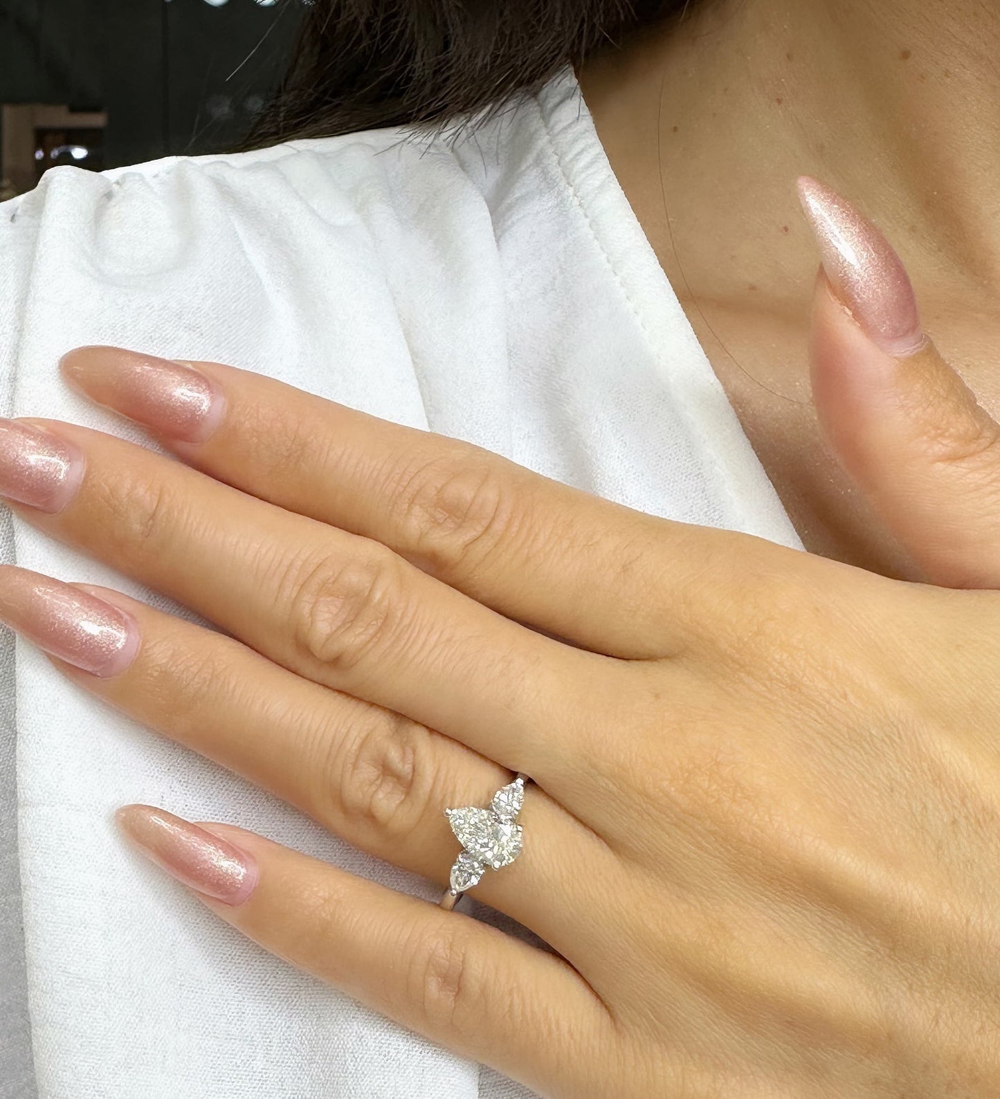 1CT PEAR TRIOLOGY RING