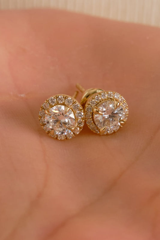 Round Halo Diamond Studs (ARJS2515)
