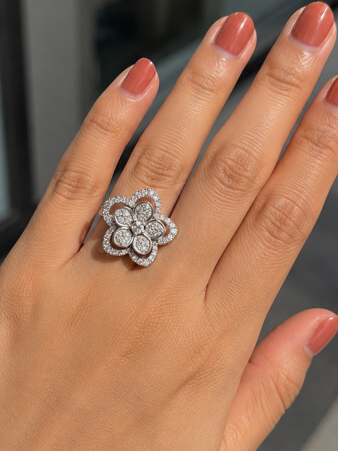 Flower Cluster Diamond Ring (ARJS2701)