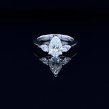 1.50 Classic Pear-Shaped Tripology Three-Stone Ring