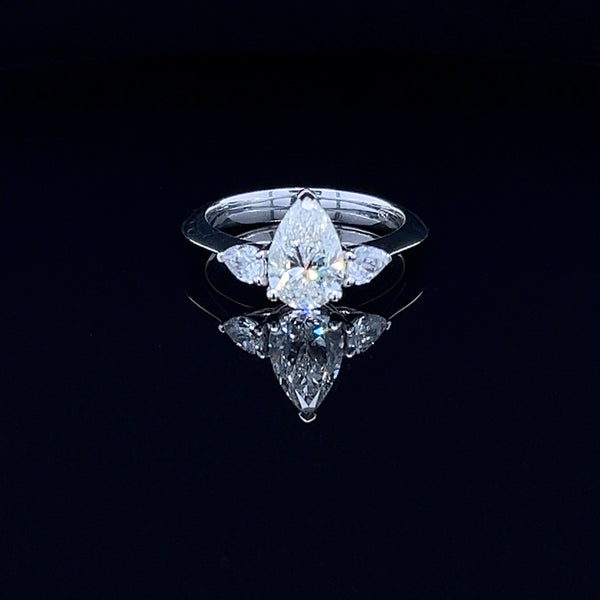 1.50 Classic Pear-Shaped Tripology Three-Stone Ring