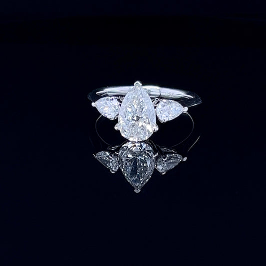 1.50 Carat Classic Pear-Shaped Tripology Three-Stone Ring (ARJS3000)