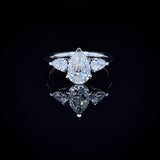 1.50 Carat Classic Pear-Shaped Tripology Three-Stone Ring