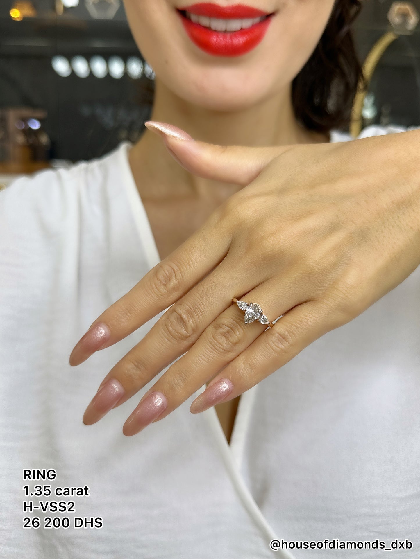 1CT Pear Trilogy Ring (ARJS2523)
