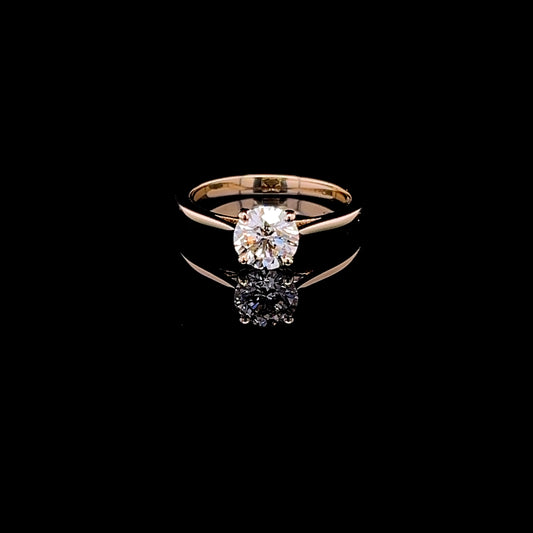 1 Carat Solitaire Yellow Gold - Twin Band