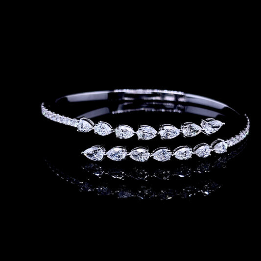 TWO ROW PEAR SHAPE BANGLE