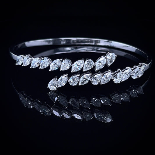 2 ROW MIX PEAR AND MARQUISE BANGLE