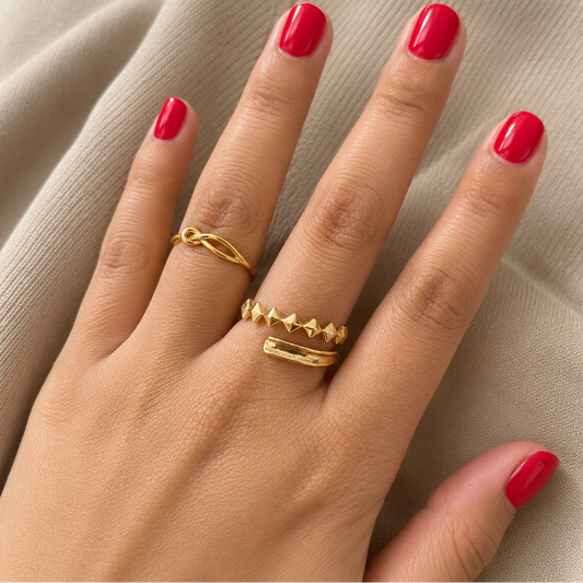18k Gold Modern Edge Open Ring (GJEW86)