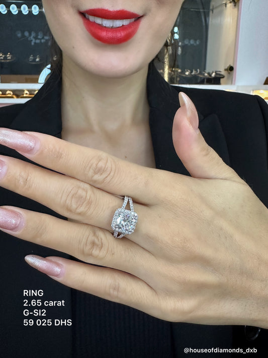 2CT Cushion Diamond Ring (ARJS2177)