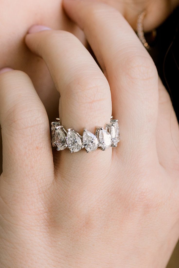 Pear Eternity Band Diamond Ring (ARJS2807)