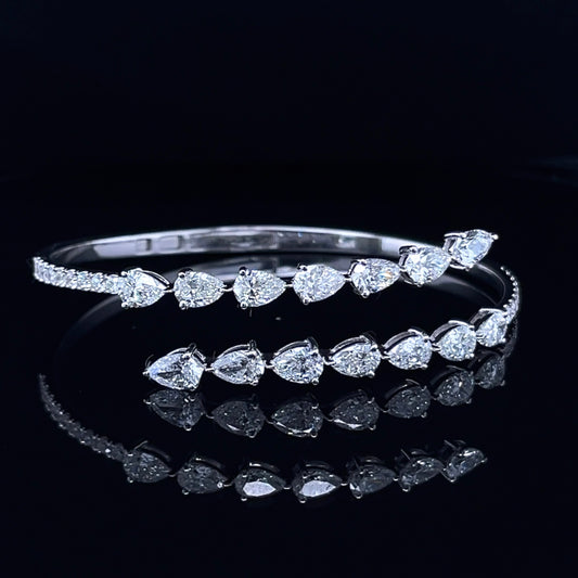 2 ROW PEAR SHAPE BANGLE