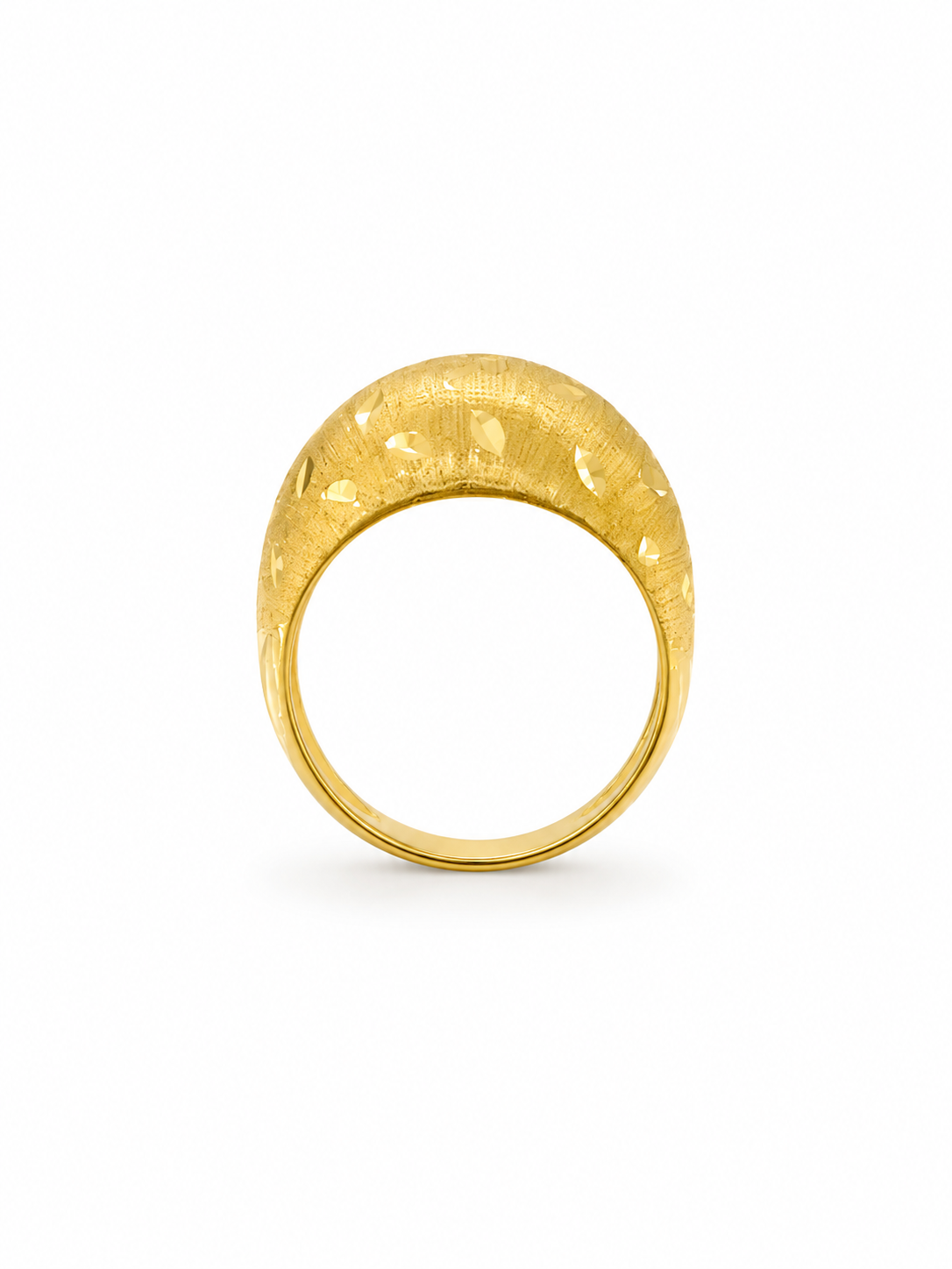 18k Gold Textured Dome Ring Collection (GJEW266-270)