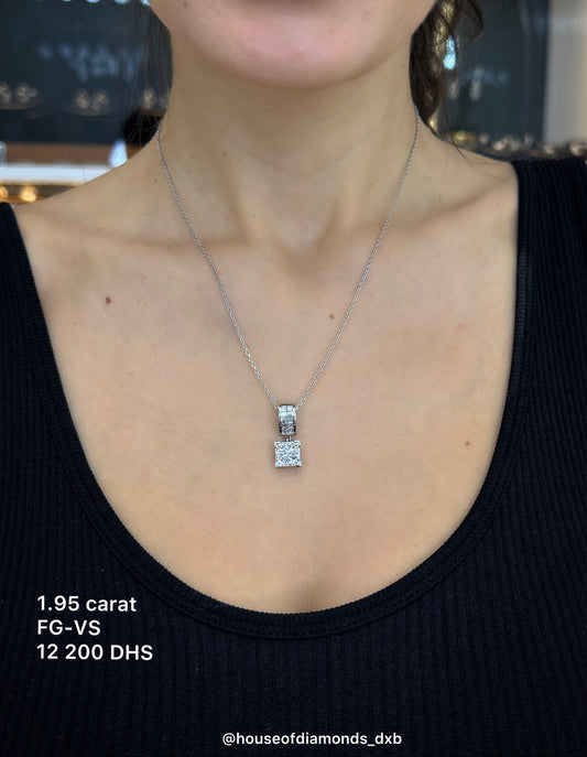 PRINCESS PENDANT WITH 1.32 CARAT (1.1 CARAT DIAMOND CENTER)