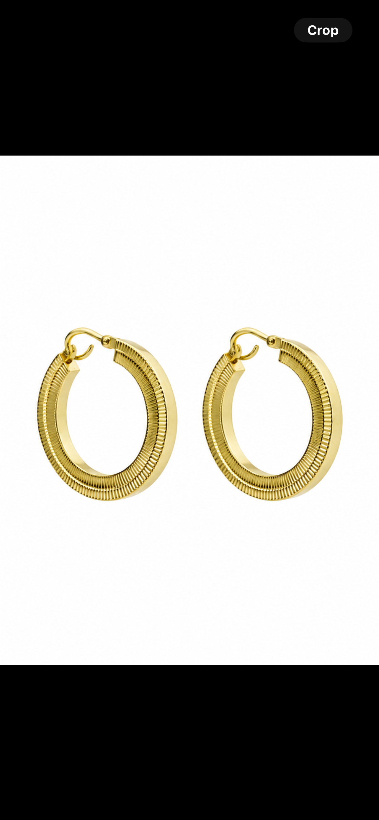18K Gold Textured Hoop Earrings for Women (GJEW274)