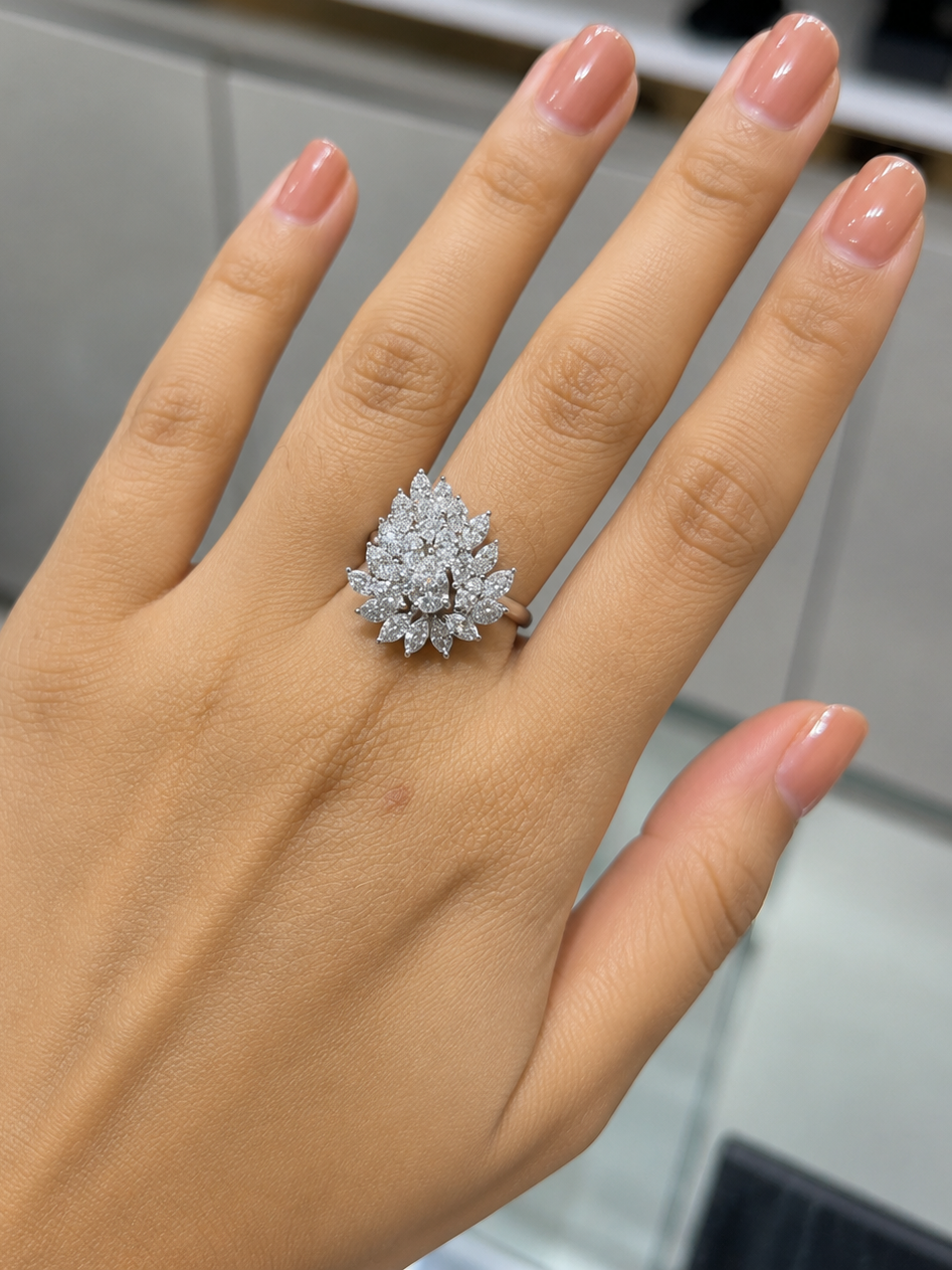 Pear with Marquise Diamond Ring (ARJS4043)