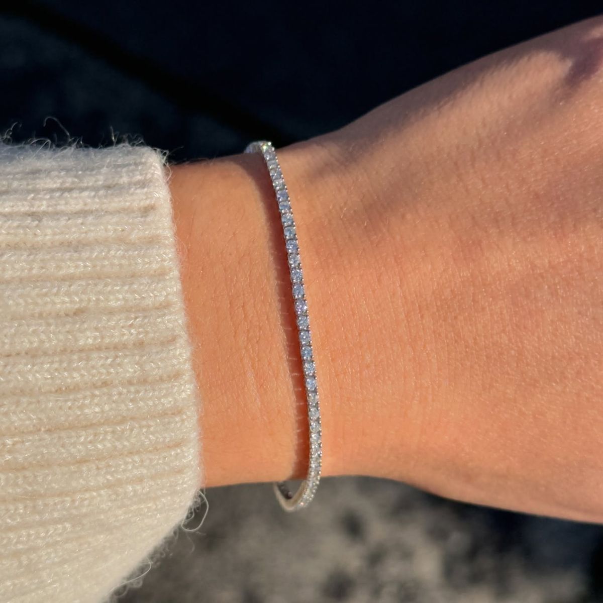 Tennis Bracelet in White Gold (ARJS3799)