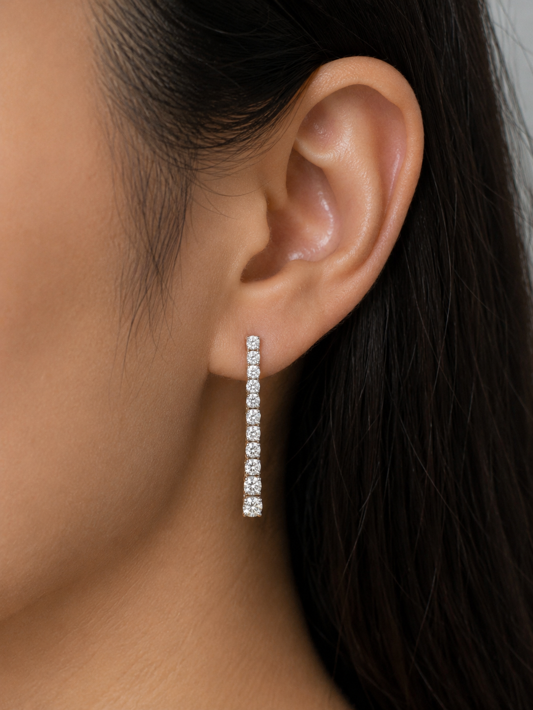 Round Graduation Tennis Earrings (ARJS3941)