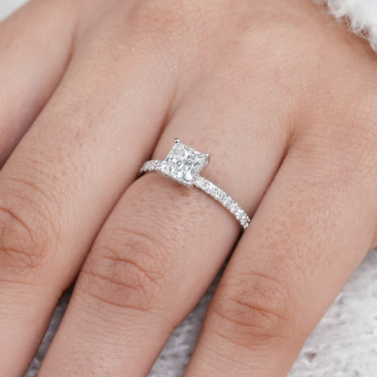 1CT Princess with Side Diamond Ring (ARJS4016)