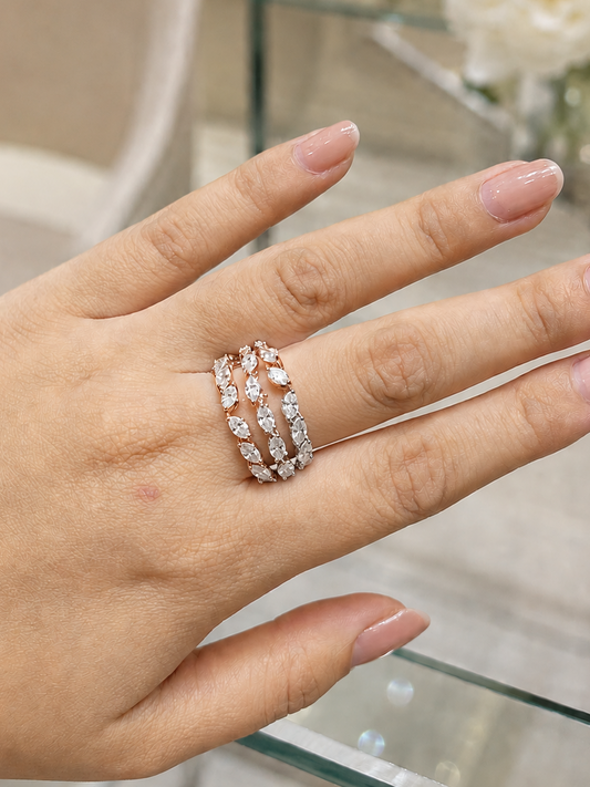 2 Toned Marquise Diamond Ring (ARJS2577)