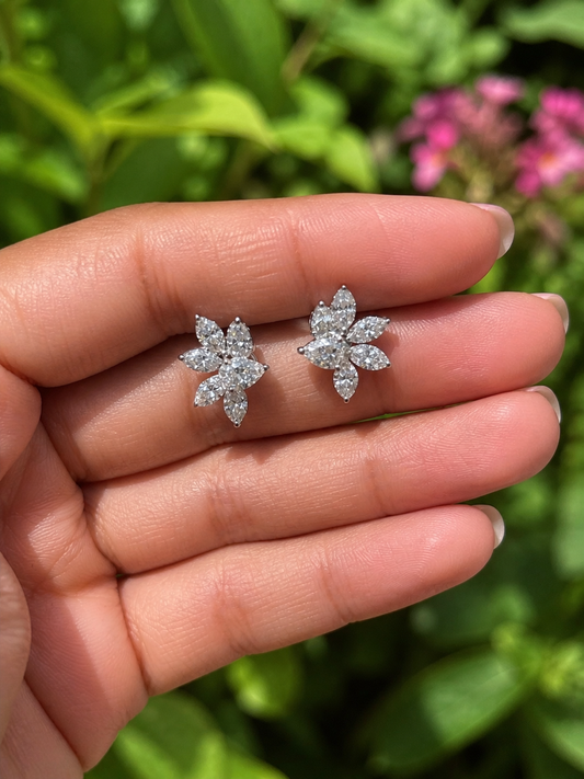 Pear & Marquise Flower Studs (ARJS3714)